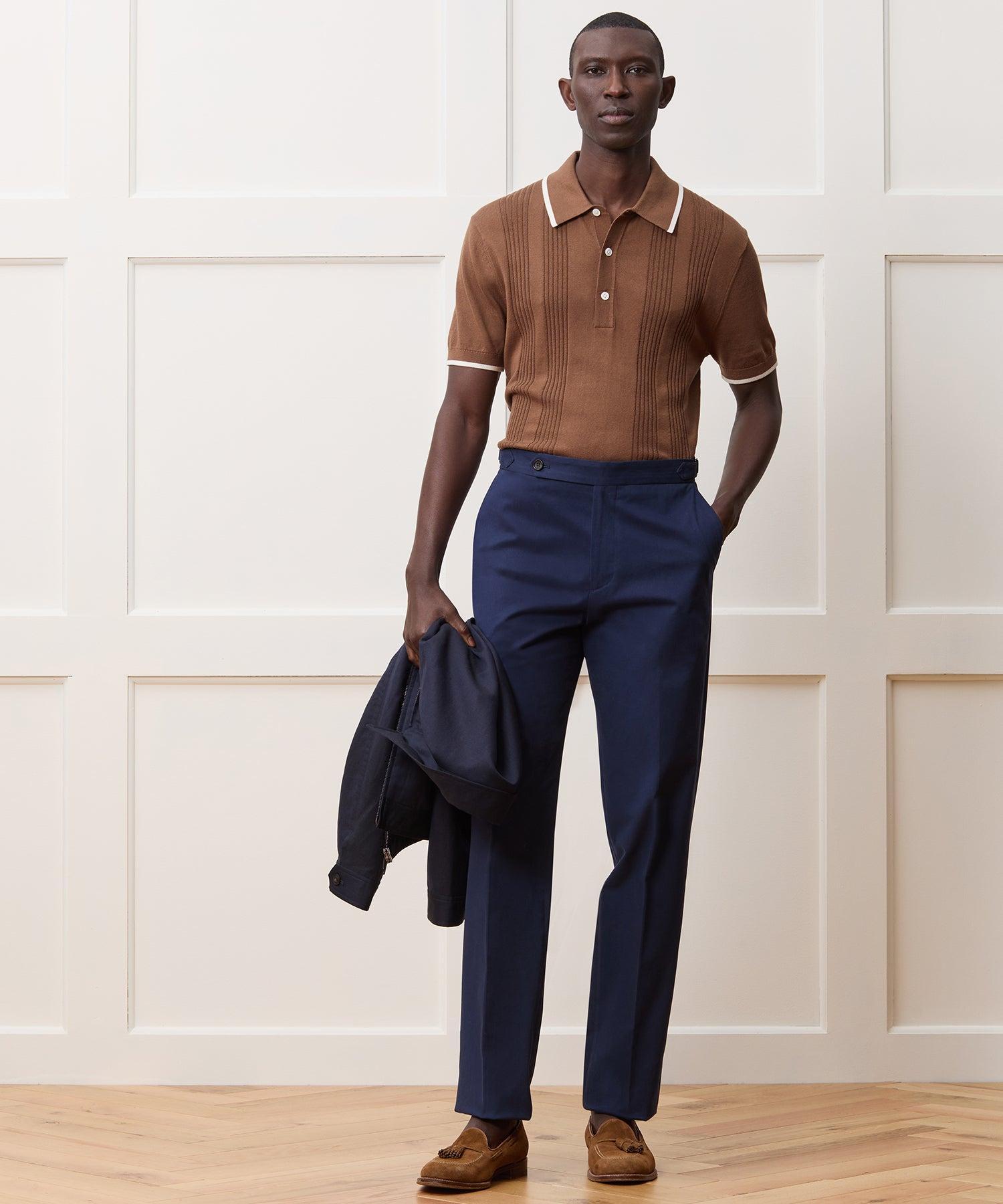 Silk-Cotton Tipped Sweater Polo Product Image