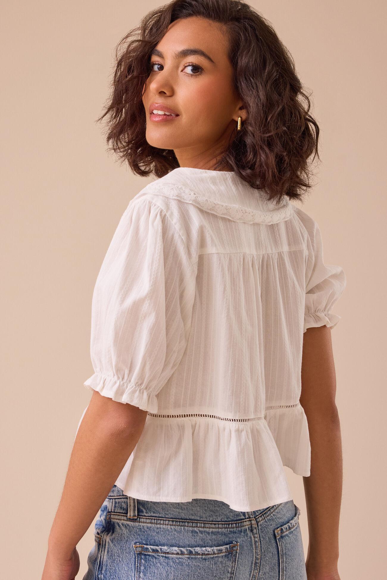 Rosemary Lace Collared Top Product Image