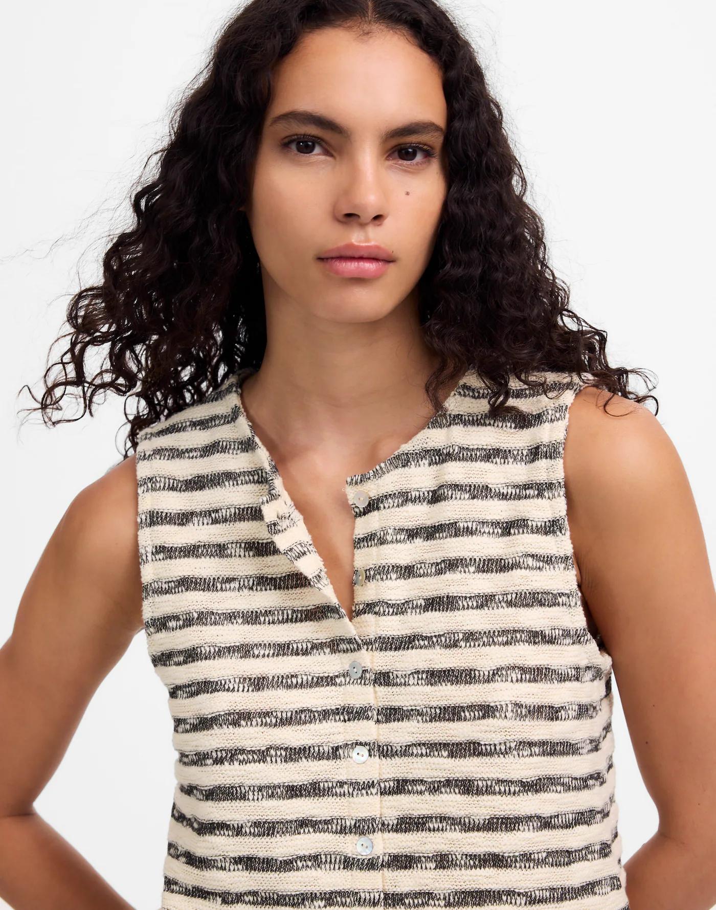 Crewneck Sweater Vest in Stripe Product Image