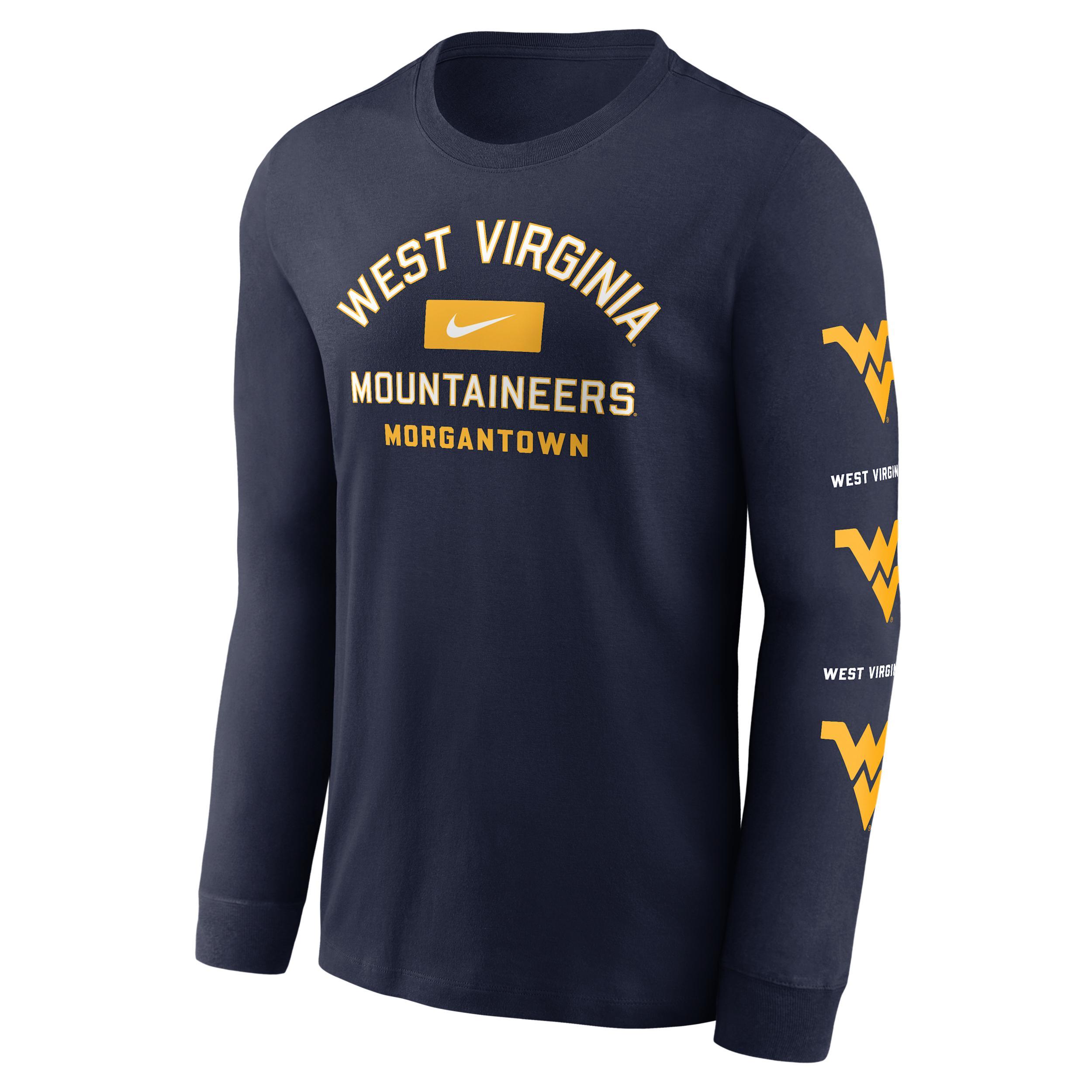 West Virginia Campus Classic Location Nike Mens College Long-Sleeve T-Shirt | NKAC41SWVN-SPZ Product Image