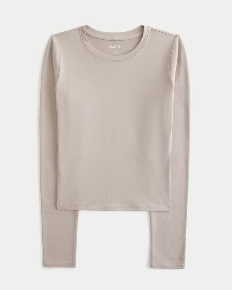 Soft Stretch Seamless Fabric Long-Sleeve Top Product Image