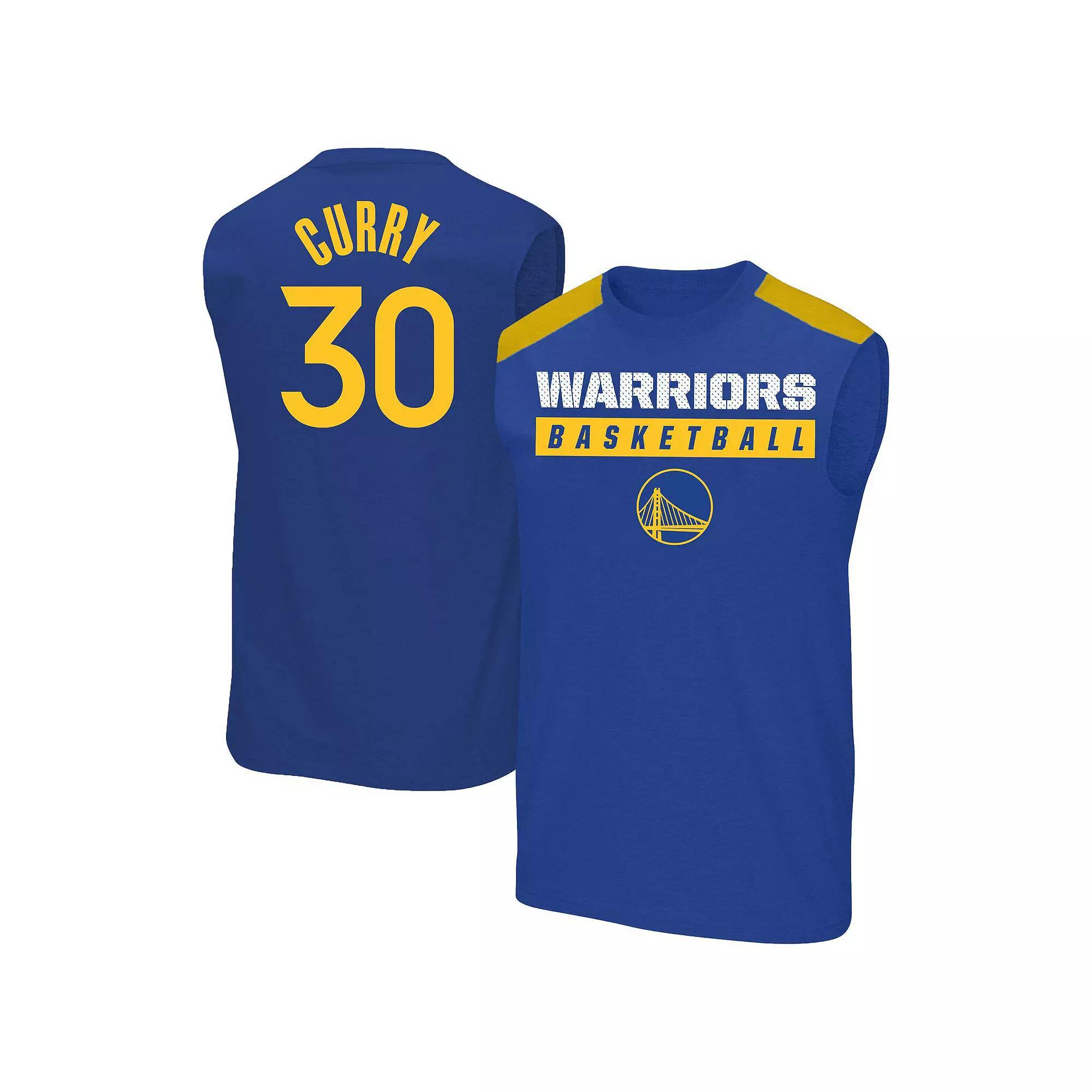 Men's Profile Stephen Curry Royal Golden State Warriors Big & Tall Player Muscle Tank, Size: 2XLT, Blue Product Image