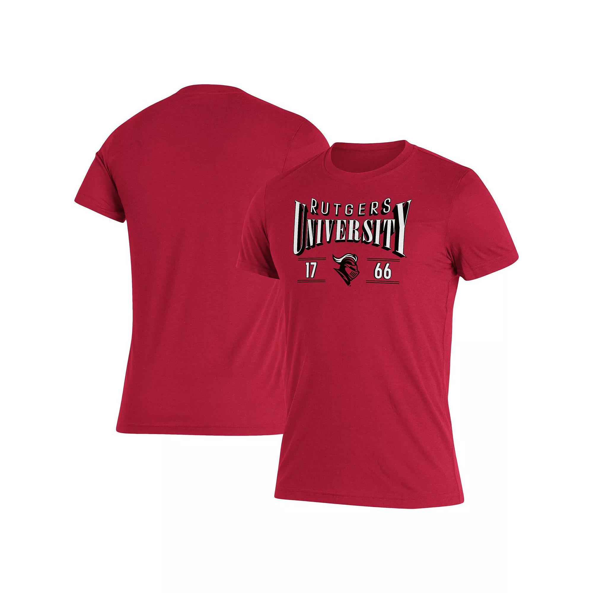 Men's adidas Scarlet Rutgers Scarlet Knights Along The Shadow Tri-Blend T-Shirt,  Product Image