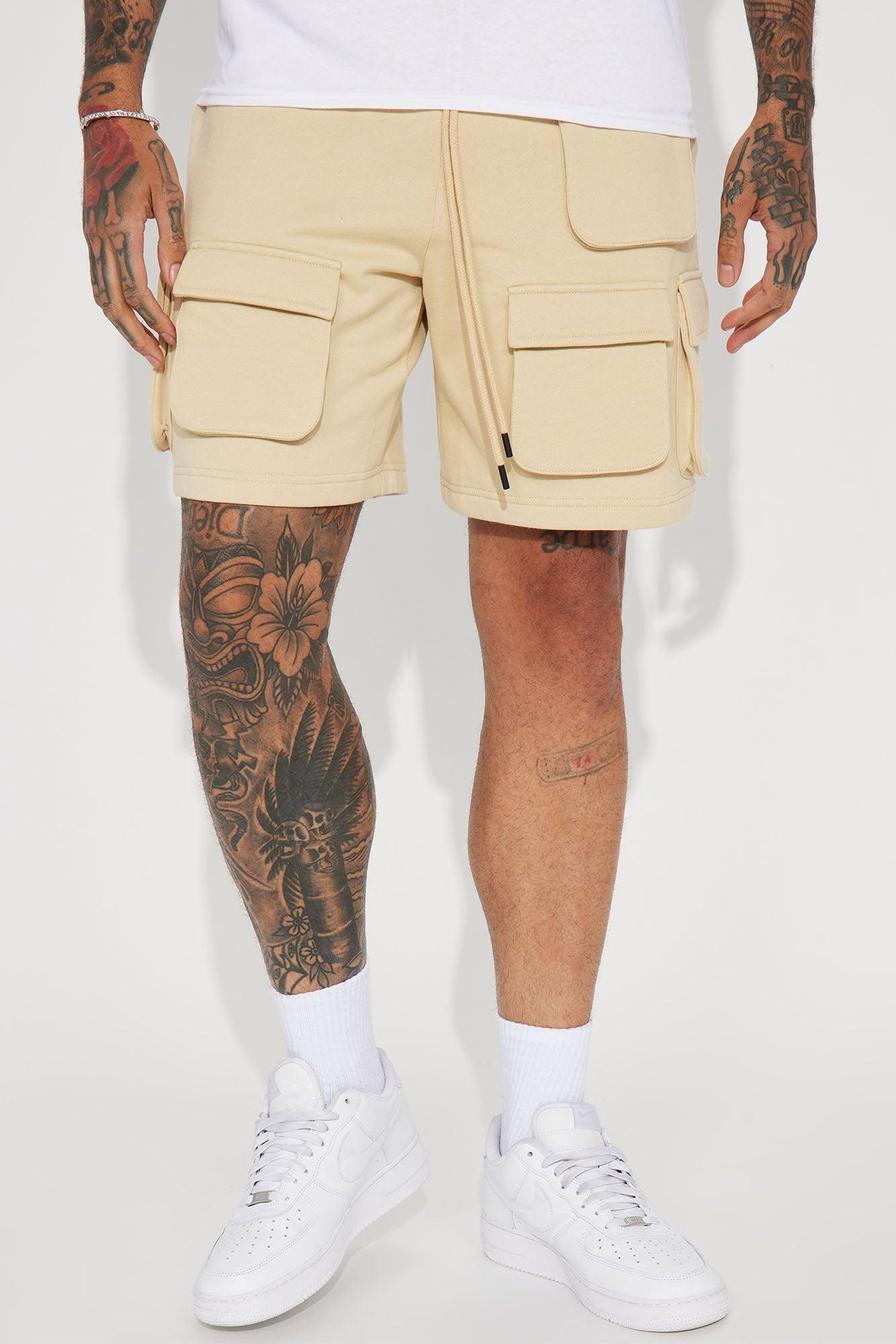 Different Levels Relaxed Cargo Shorts - Tan Product Image