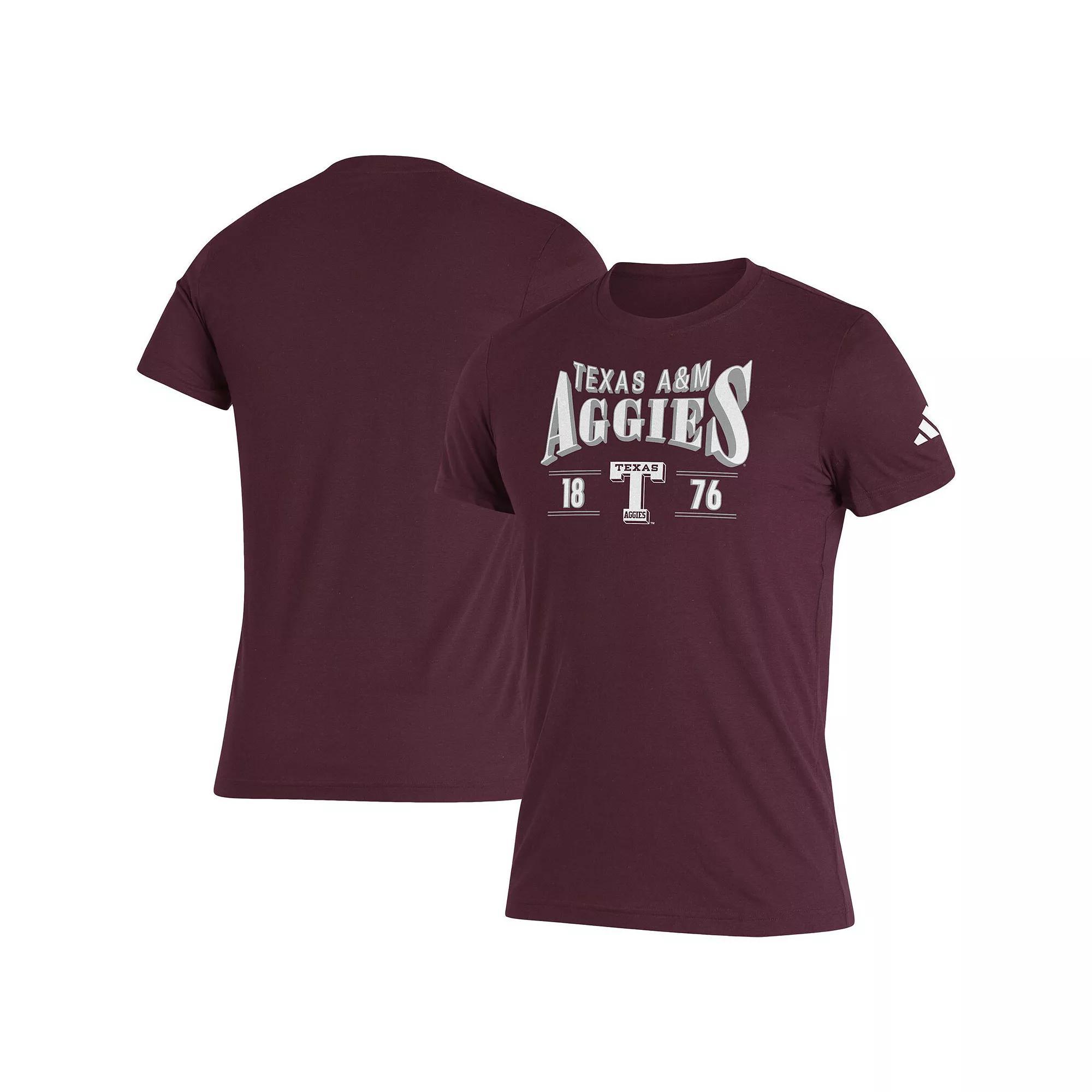 Men's adidas Maroon Texas A&M Aggies Along The Shadow Tri-Blend T-Shirt, Size: Large, Red Product Image