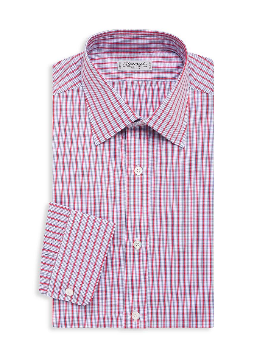 Mens Windowpane Check Dress Shirt Product Image