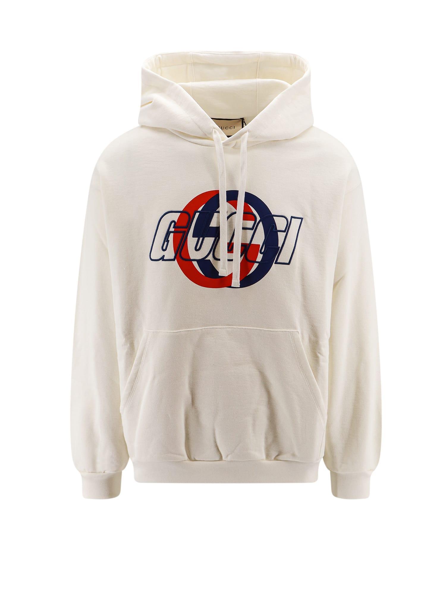 GUCCI Cotton Jersey Hooded Sweatshirt In White Product Image