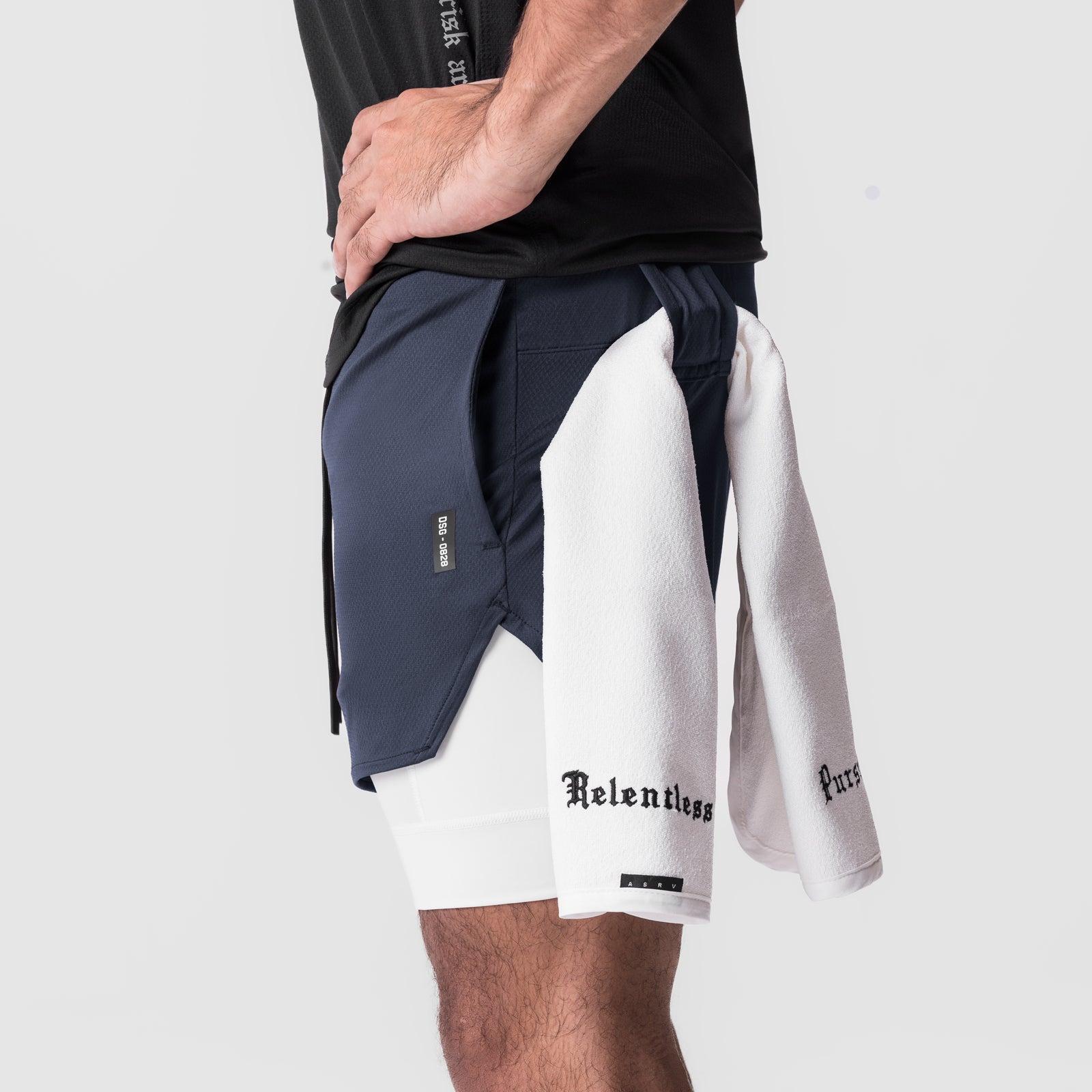 0828. AeroSilver® 5" Liner Short - Navy "Wings"/White Male Product Image