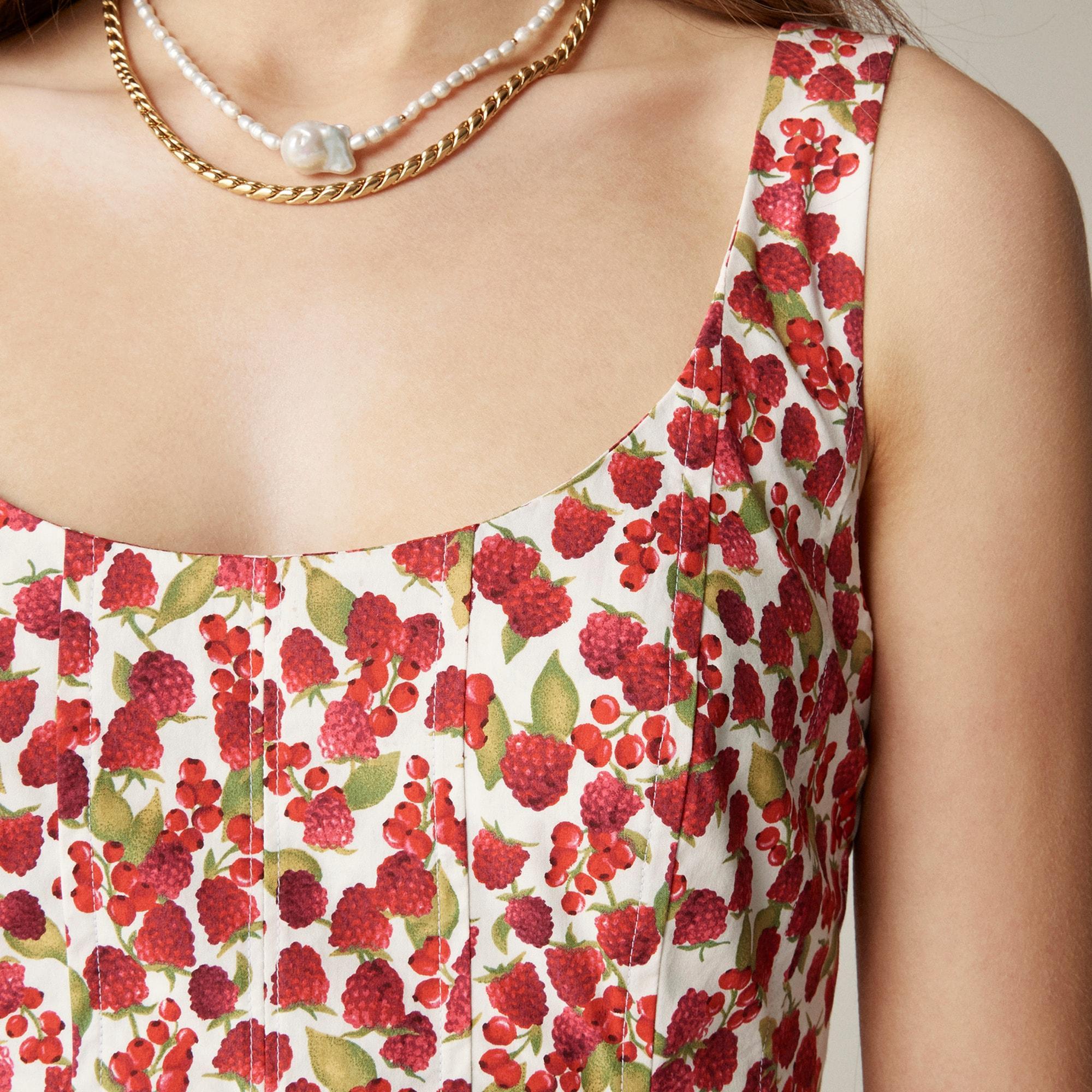 Fit-and-flare mini dress in raspberry print Product Image