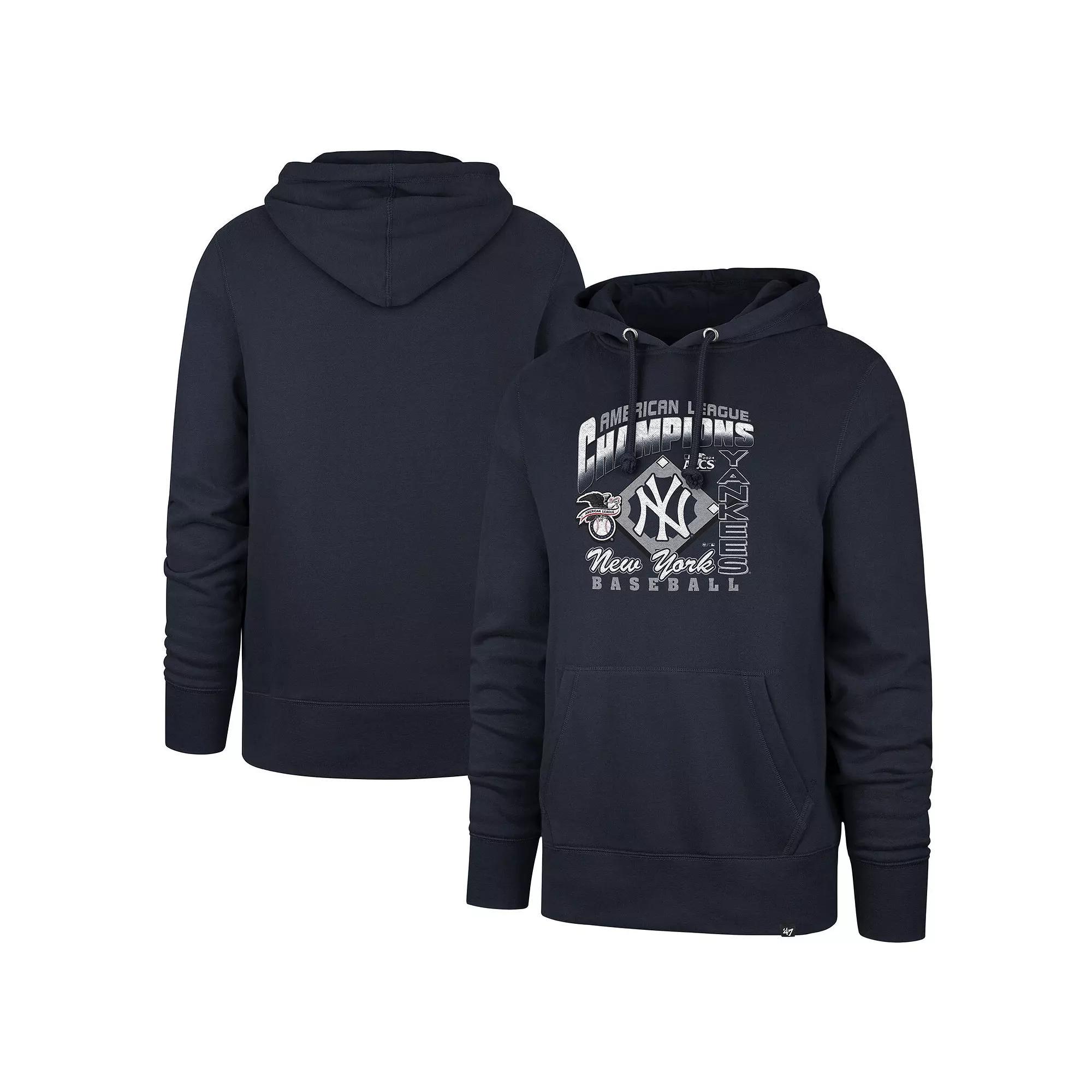 Men's '47 Navy New York Yankees 2024 American League Champions Headline Pullover Hoodie, Size: 2XL, Blue Product Image