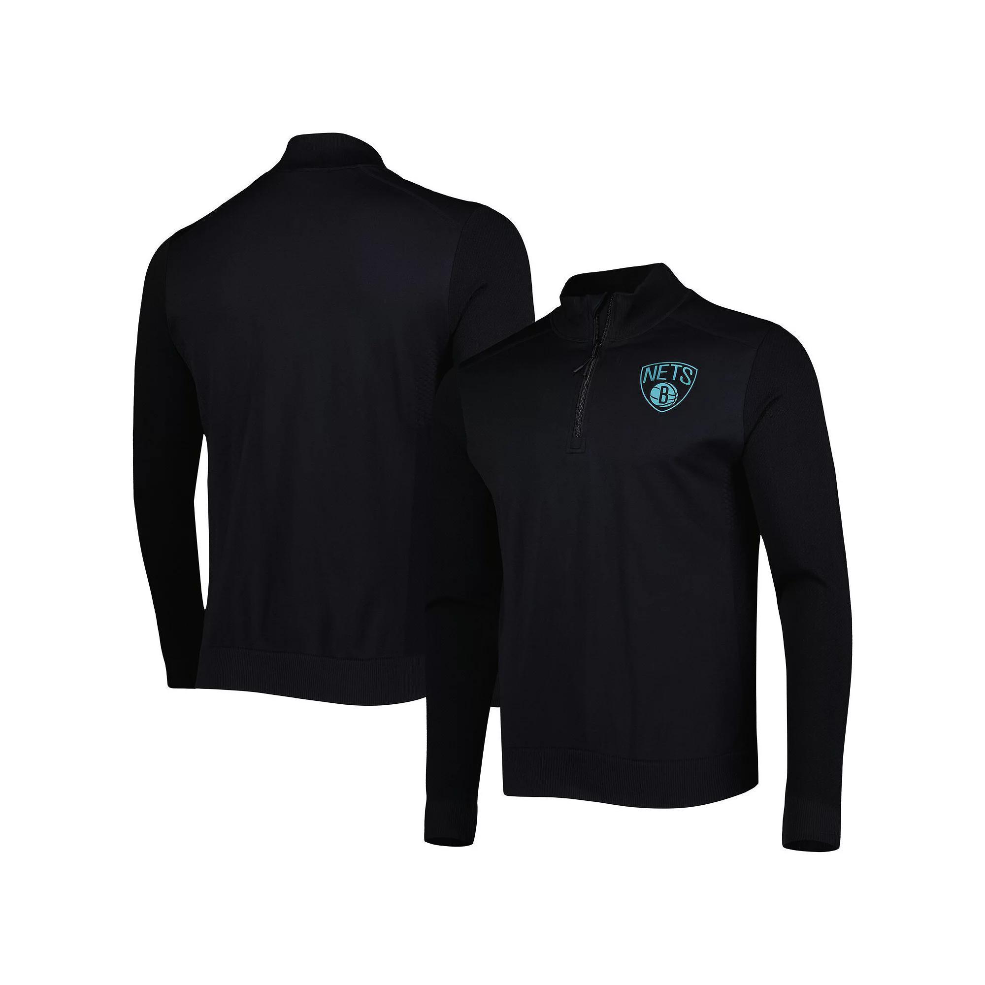 Men's Levelwear Black Chicago Bulls Nano Engineered Knit Fabric Quarter-Zip Jacket,  Product Image