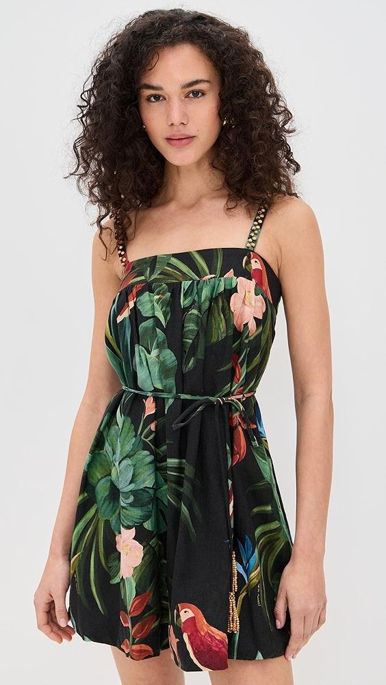 FARM Rio Midnight Macaw Fiesta Black Sleeveless Mini Dress | Shopbop Product Image