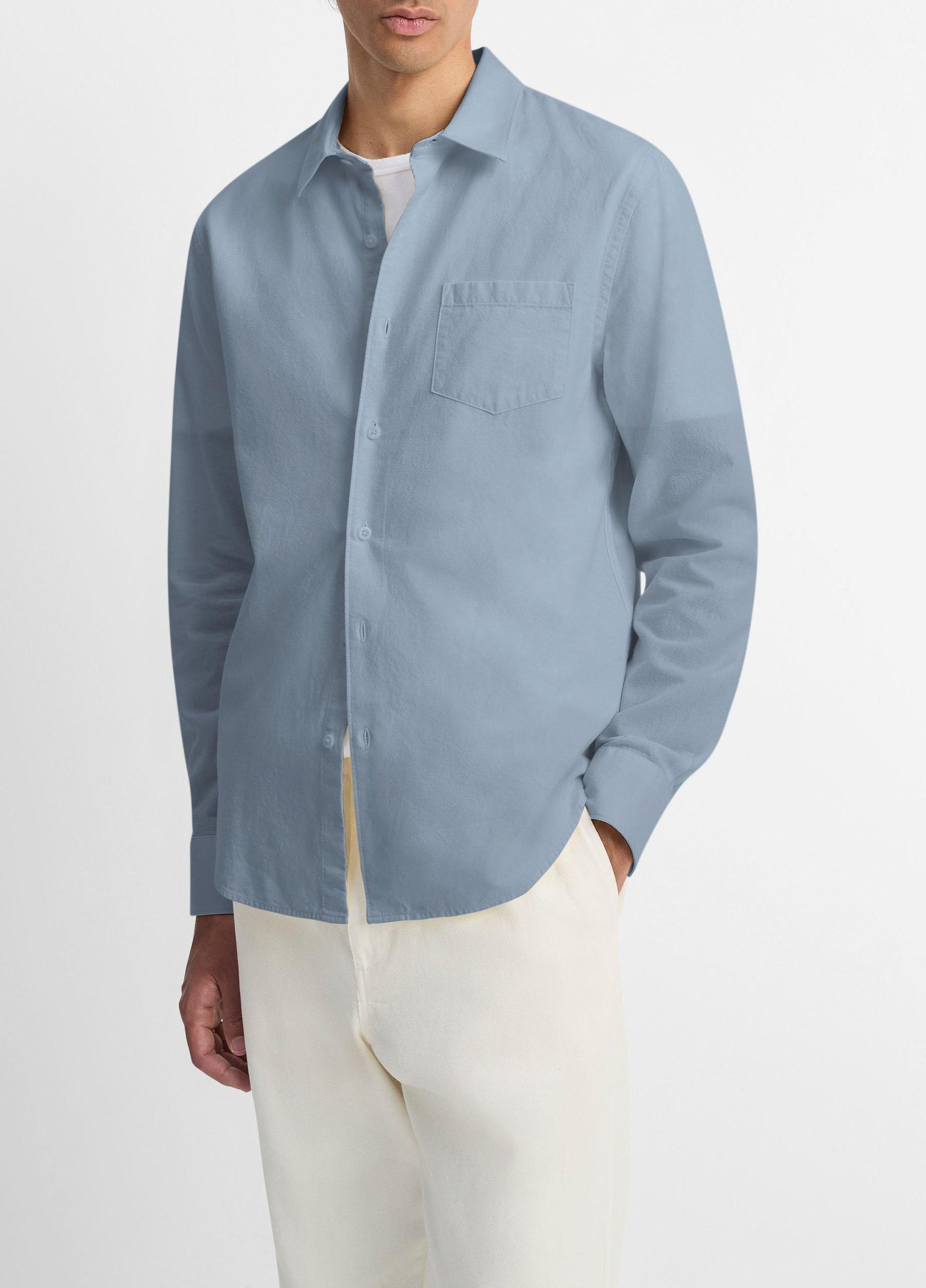 Cotton Chambray Button-Front Shirt Product Image