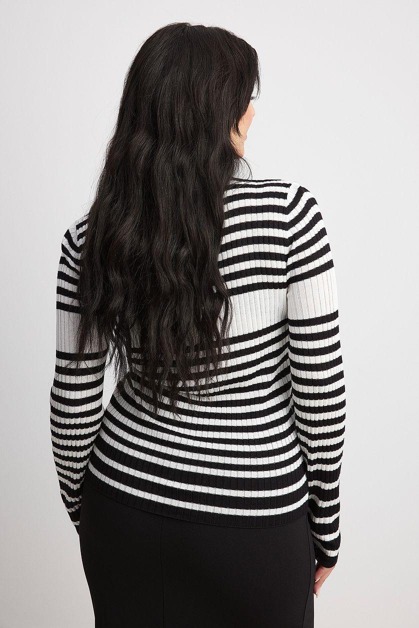 Fine Knitted Striped Sweater Product Image