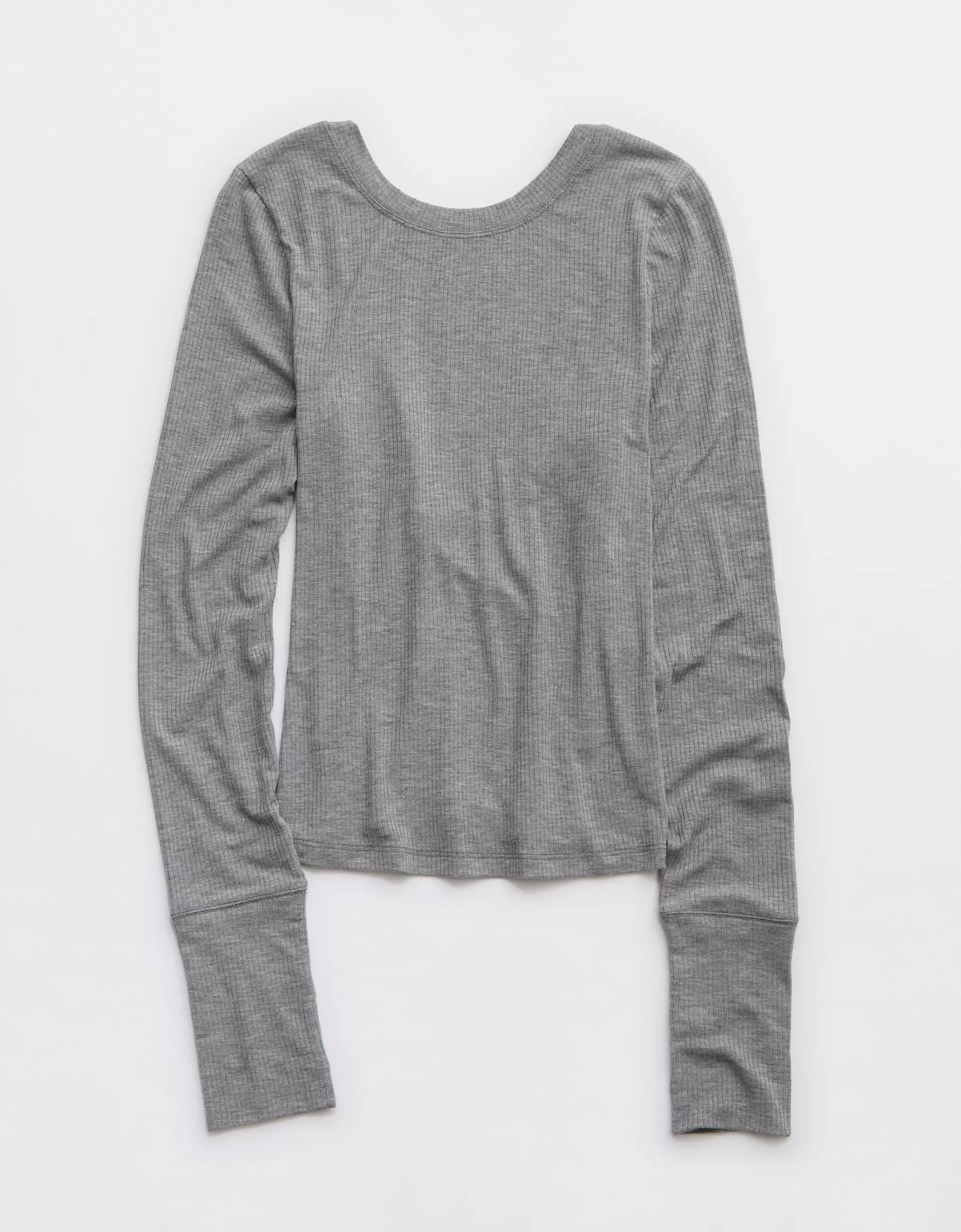 OFFLINE By Aerie Thumbs Up Ribbed Scoop Back T-Shirt Women's Product Image