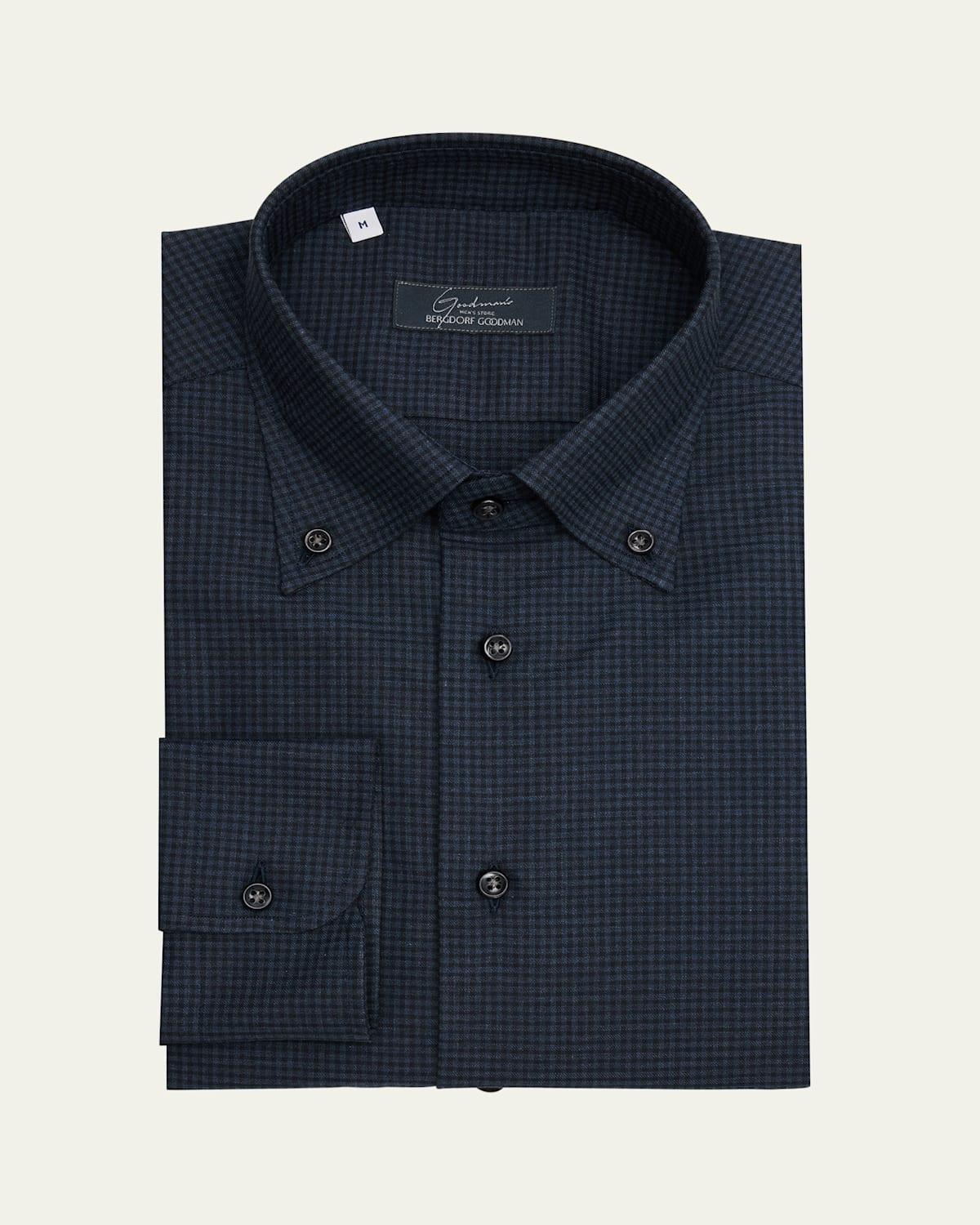 Mens Cotton Mini Check Sport Shirt Product Image