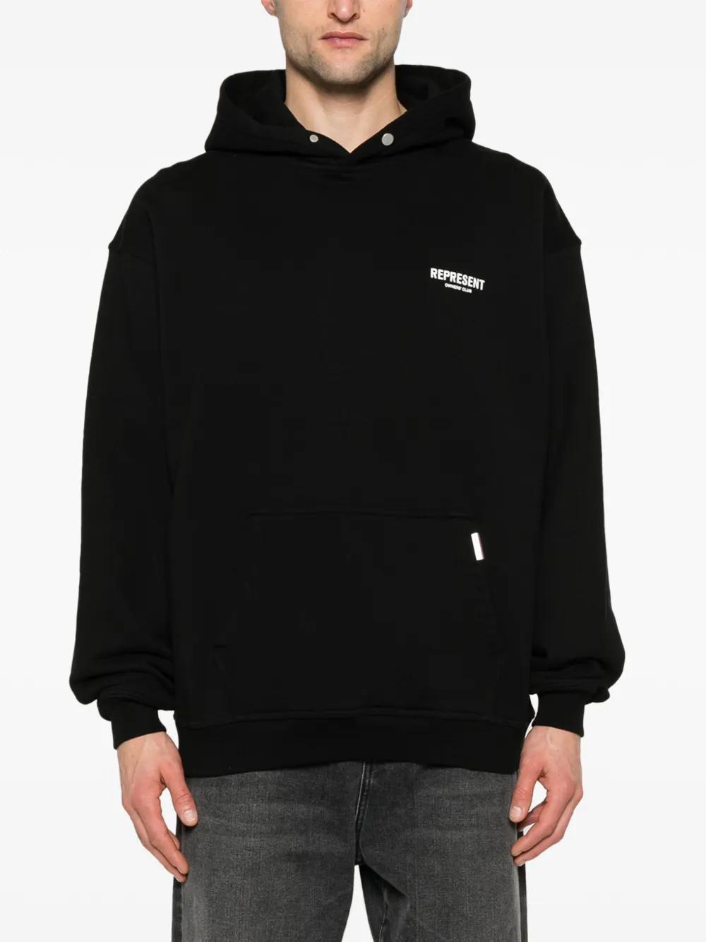 logo-print cotton hoodie Product Image