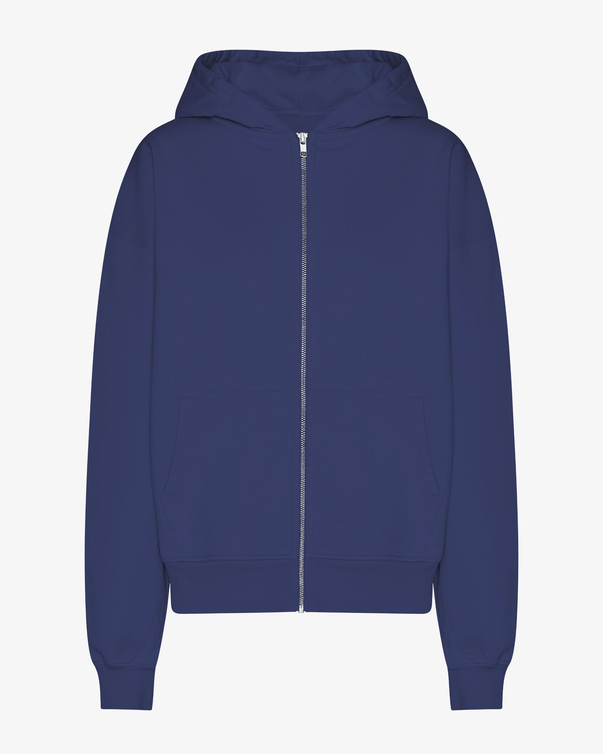 Organic Oversized Zip Hood - Navy Blue Product Image