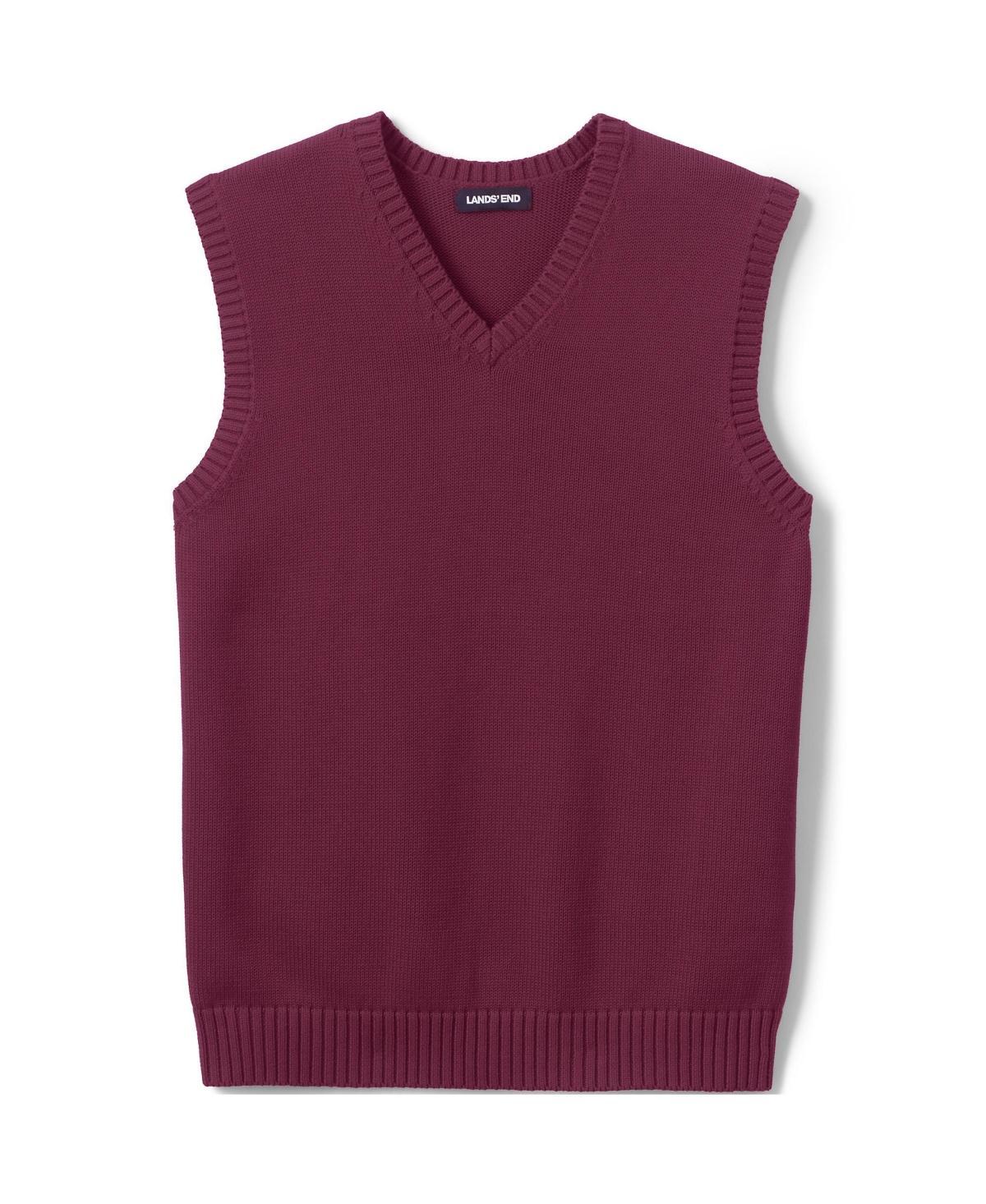 Mens Lands End Cotton Modal Sweater Vest Yellow Product Image