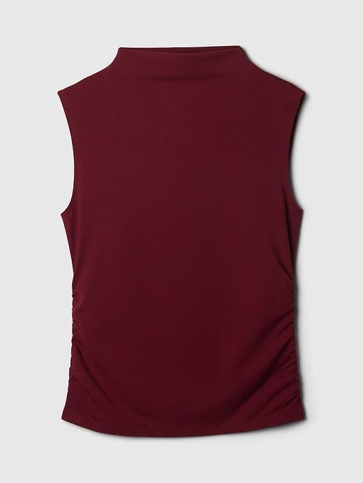 Modern Funnel-Neck Ruched Tank Top Product Image