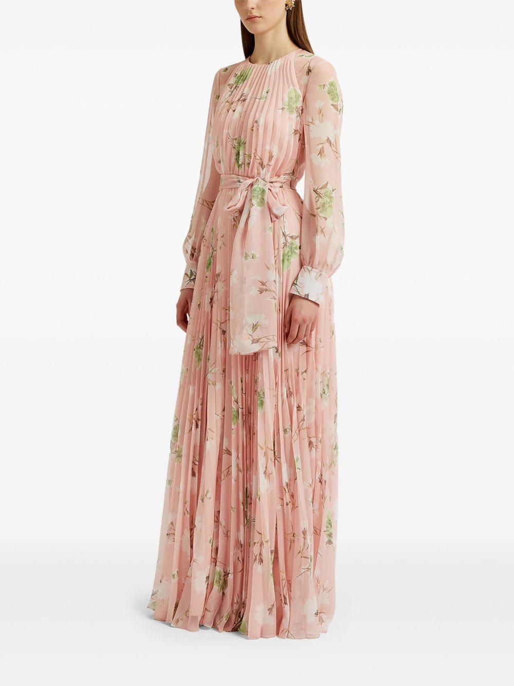 pleated floral maxi dress Product Image