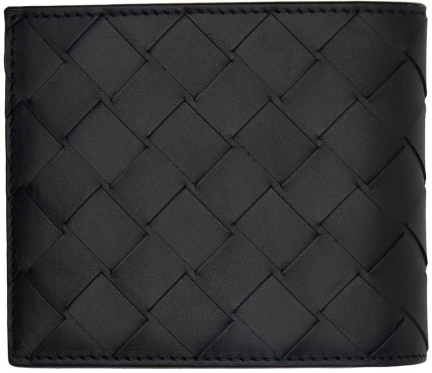 BOTTEGA VENETA Black Bi-fold Wallet In 8803 Blacksilver Product Image