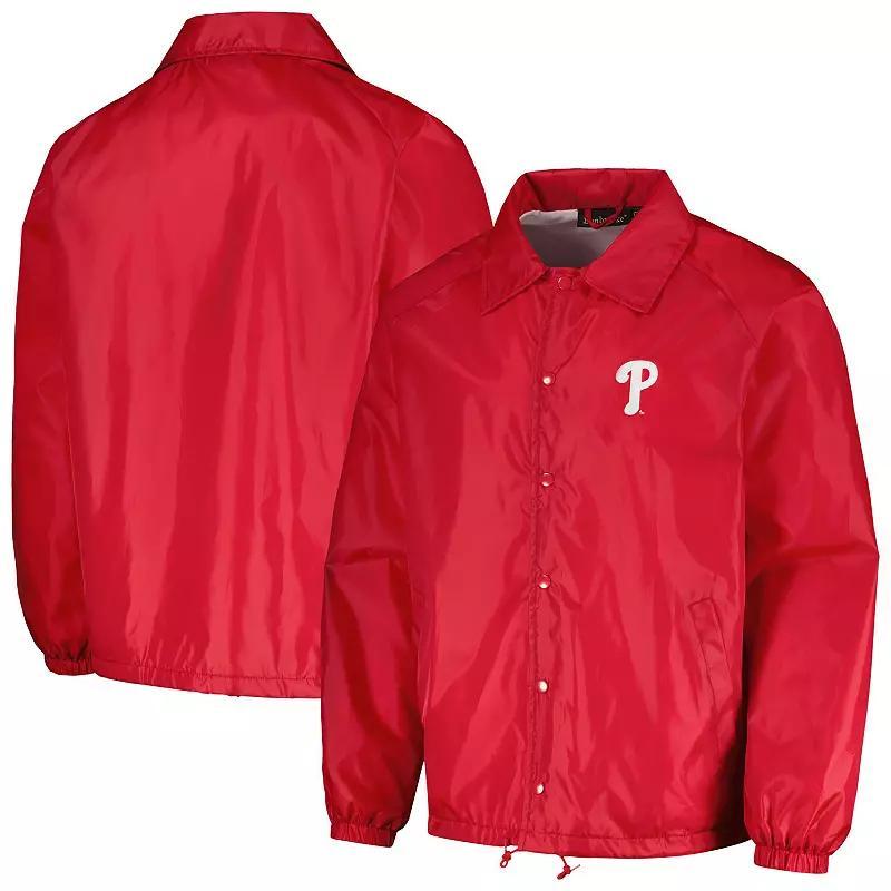 Men's Dunbrooke  Red Cincinnati Reds Coach's Raglan Full-Snap Windbreaker Jacket, Size: Large, Red Red Product Image