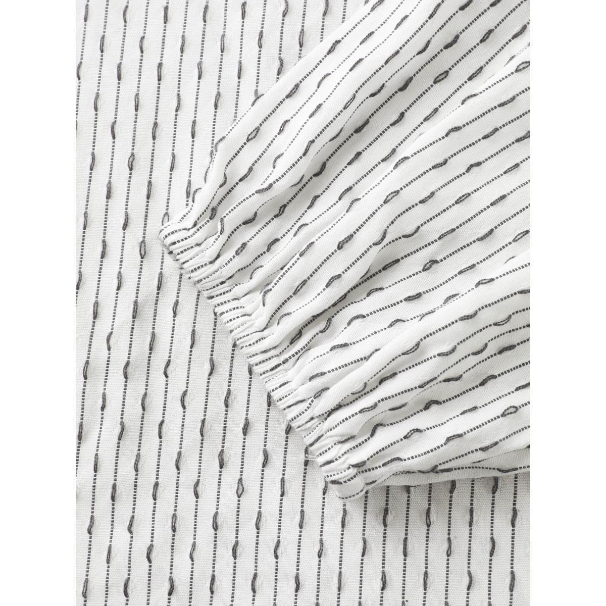 Plus Size WhiteSmoke Notched Textured Lantern Sleeve Blouse Women Elegant Long Sleeve V-neck Everyday Blouses BloomChic 22-24/3X Product Image