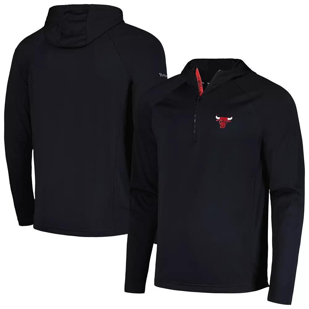 Men's Levelwear Black Chicago Bulls Zander Hoodie Raglan Quarter-Zip Top,  Product Image