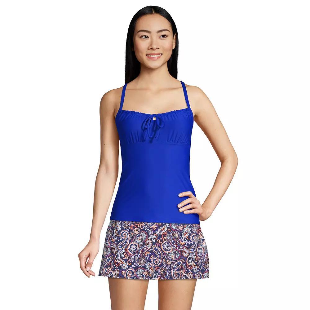 Women's Lands' End UPF 50 Tie-Front Underwire Tankini Swim Top,  Product Image