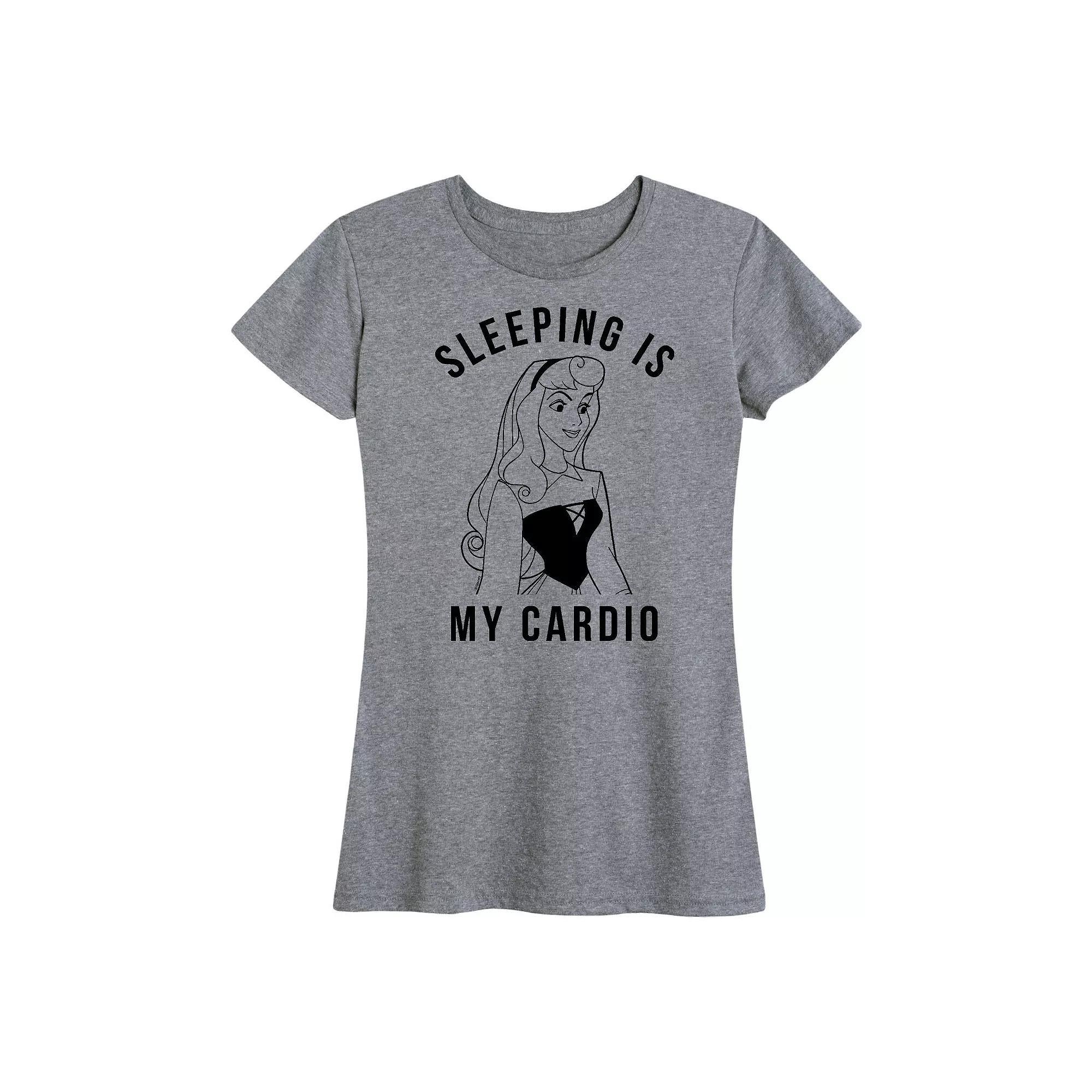 Disney Princess Aurora Women's Sleeping Is My Cardio Graphic Tee, Girl's,  Product Image