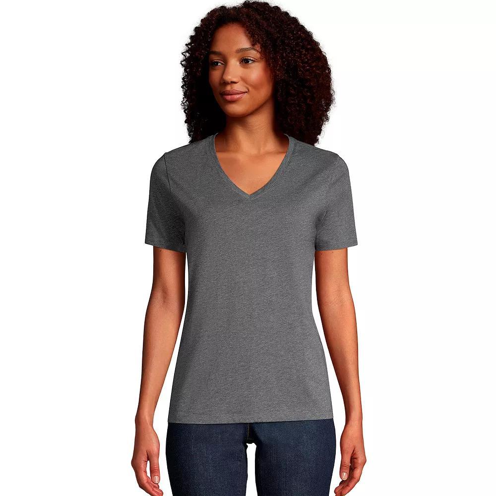 Petite Lands' End Relaxed-Fit Supima Cotton V-Neck Tee, Women's,  Product Image