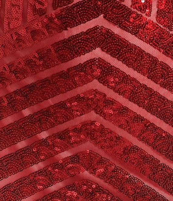 Pear Culture Sequin Mesh Sweetheart Neck Spaghetti Strap Dress Product Image