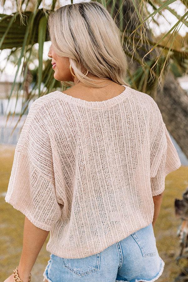 Vitamin Sea For Me Knit Top In Light Peach Product Image