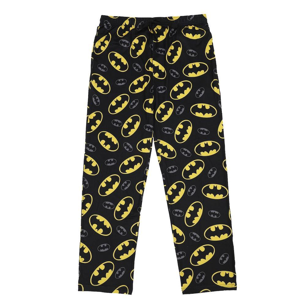 Men's Adult Batman Black Sleep Pants - Gotham Knight Comfort for Superhero Fans- Large Product Image