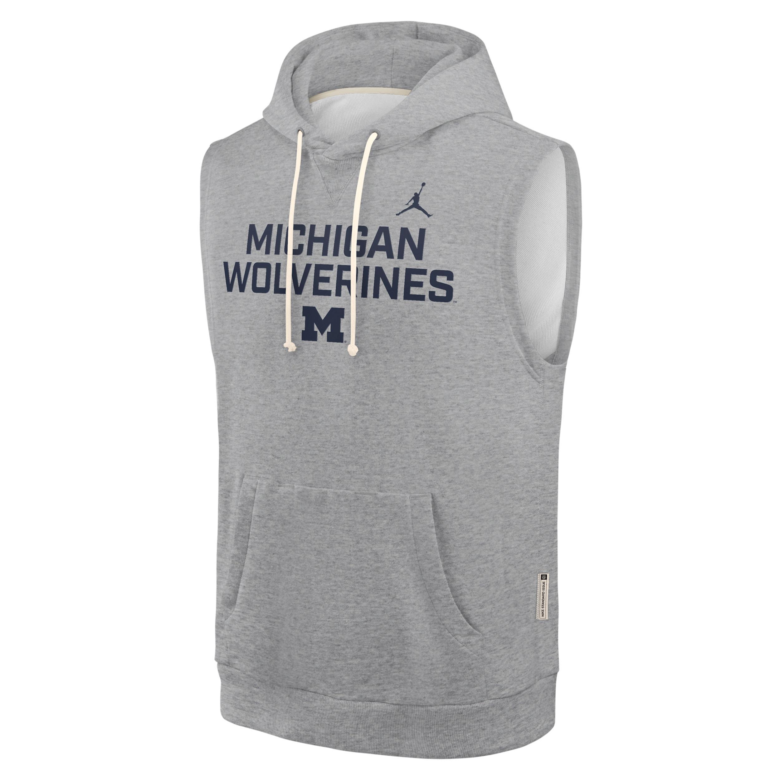 Men's Michigan Sideline Jordan Brand Dri-FIT College Sleeveless Pullover Hoodie Product Image