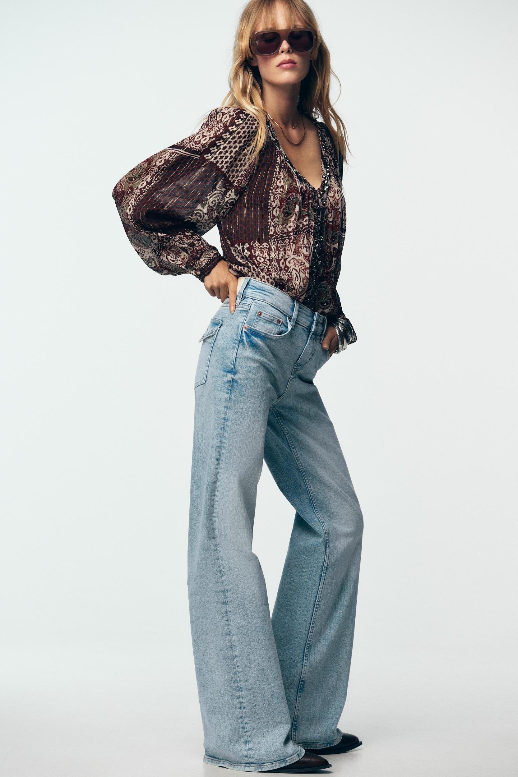 METALLIC THREAD PRINTED BEADED BLOUSE Product Image