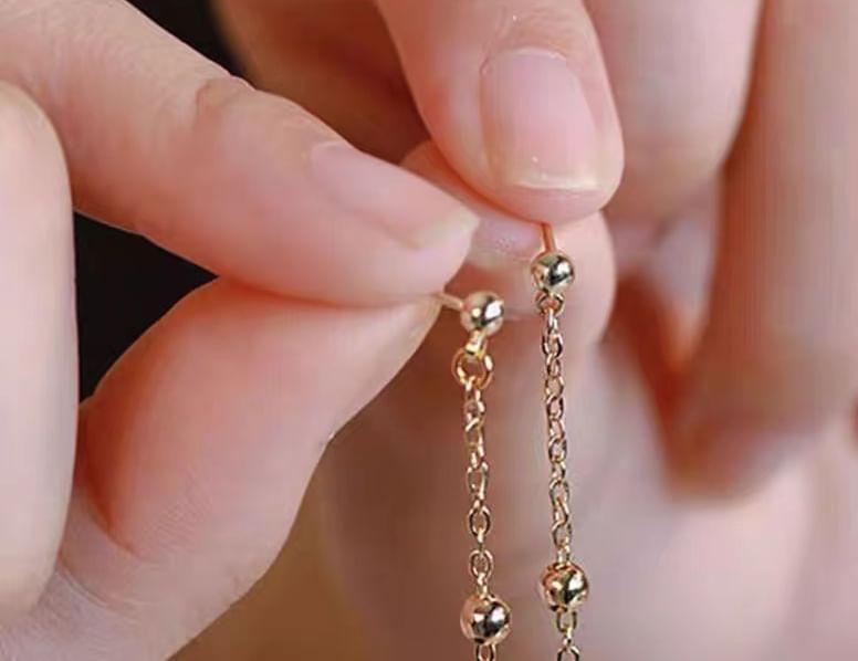 925 Sterling Silver Bead Drop Earring Product Image