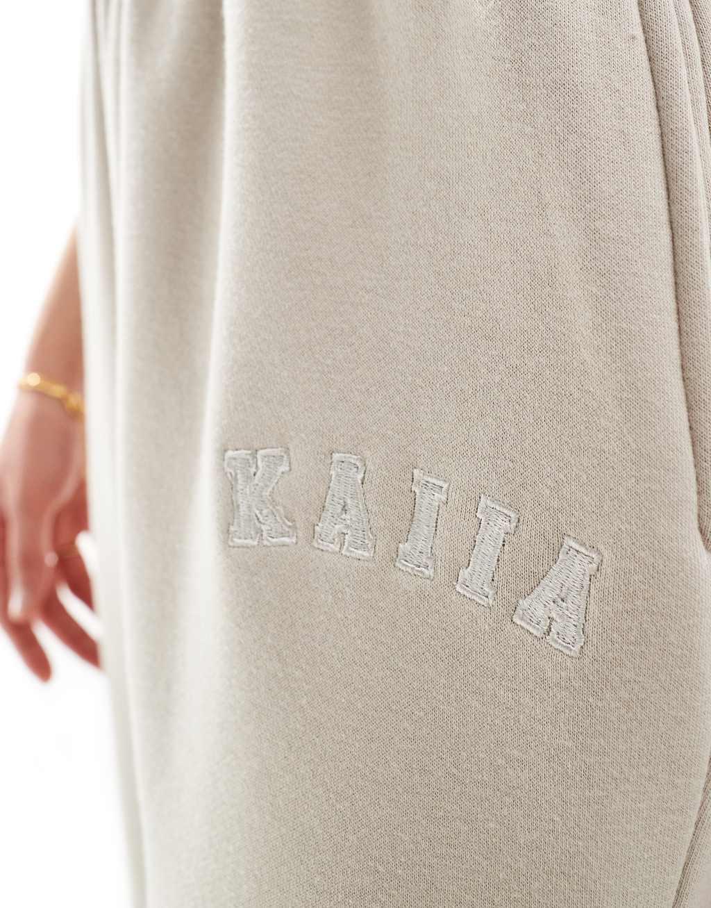 Kaiia Tall cuffed sweatpants in stone Product Image