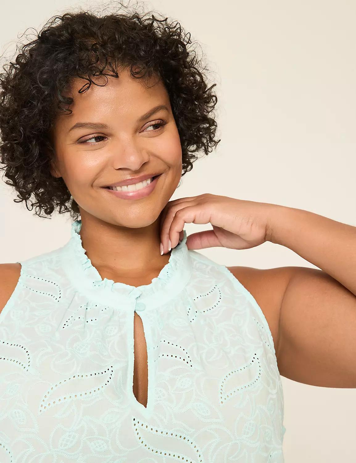 Ruffle Notch-Neck Popover Tank Product Image