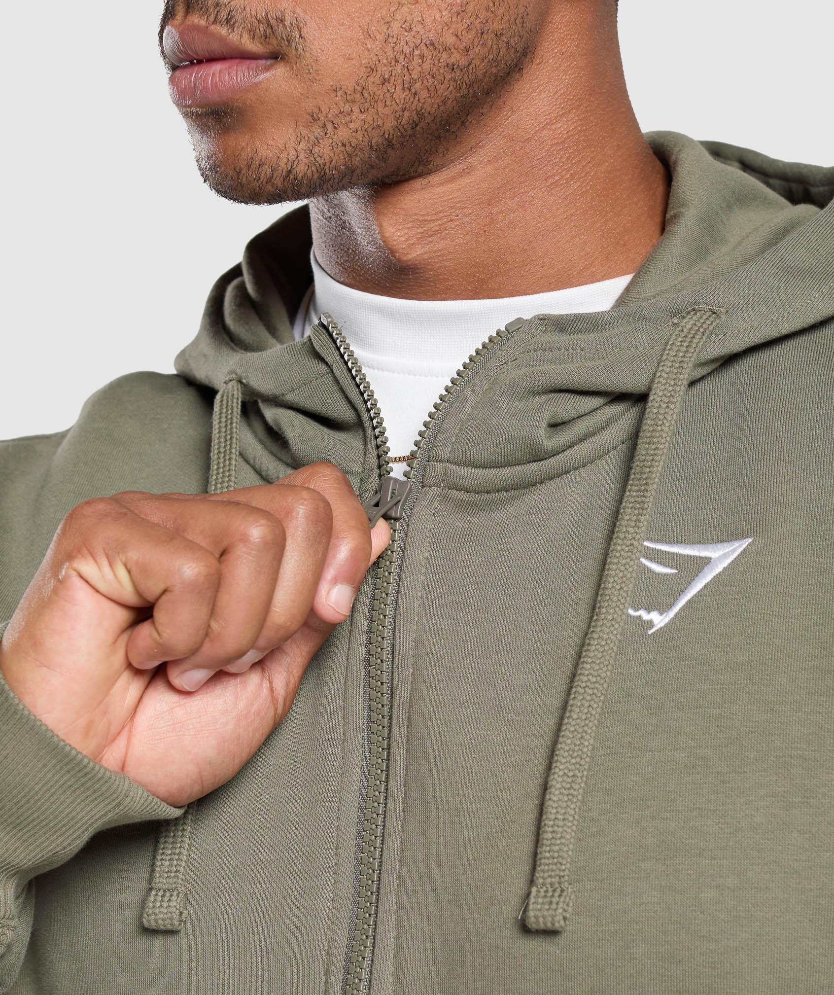 Gymshark Crest Oversized Zip Up Hoodie - Base Green Male Product Image