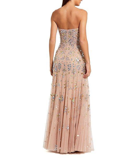 Mac Duggal Strapless Sweetheart Multi Color Beaded Mesh Sheath Gown Product Image