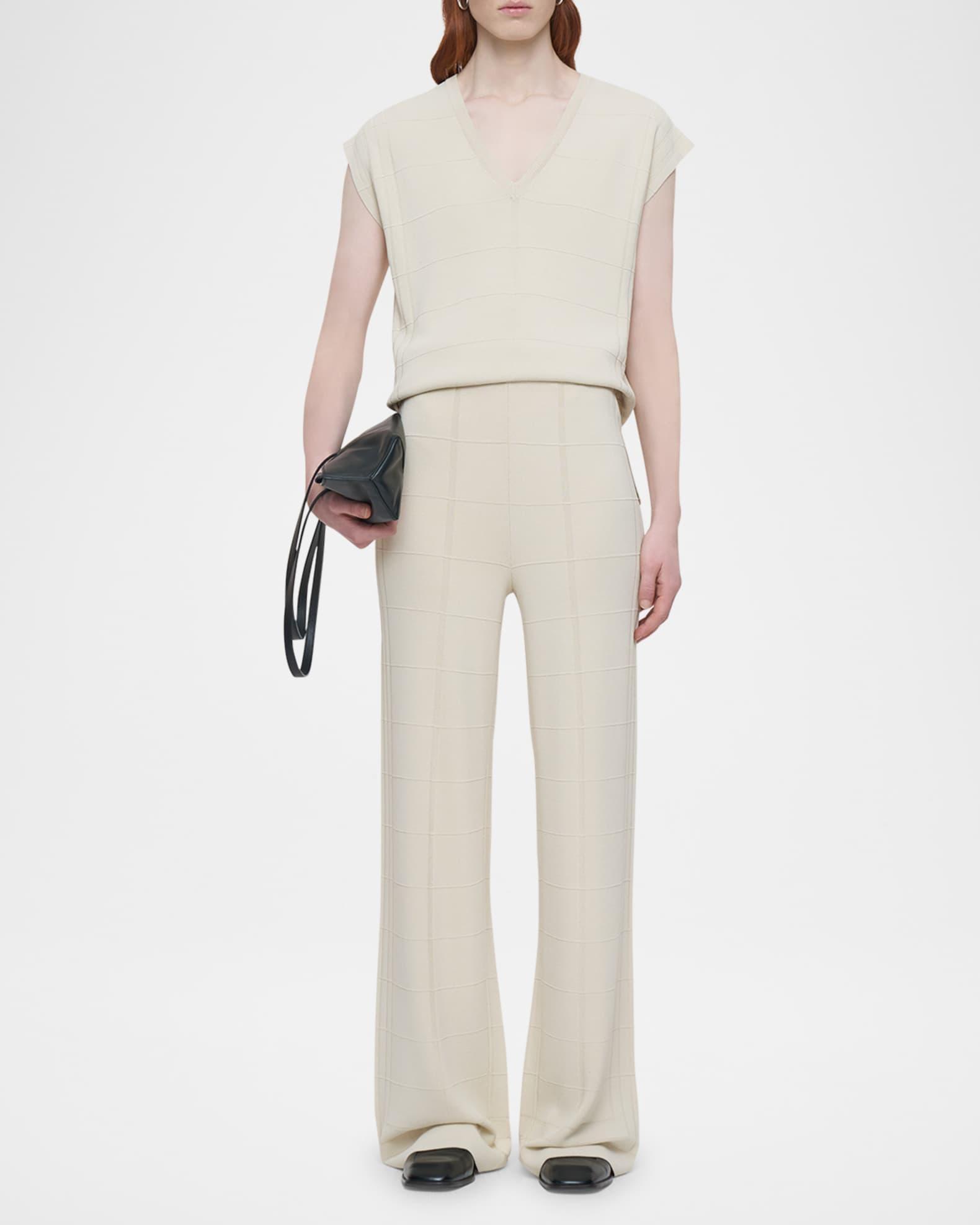 Wide-Leg Viscose Knit Trousers Product Image