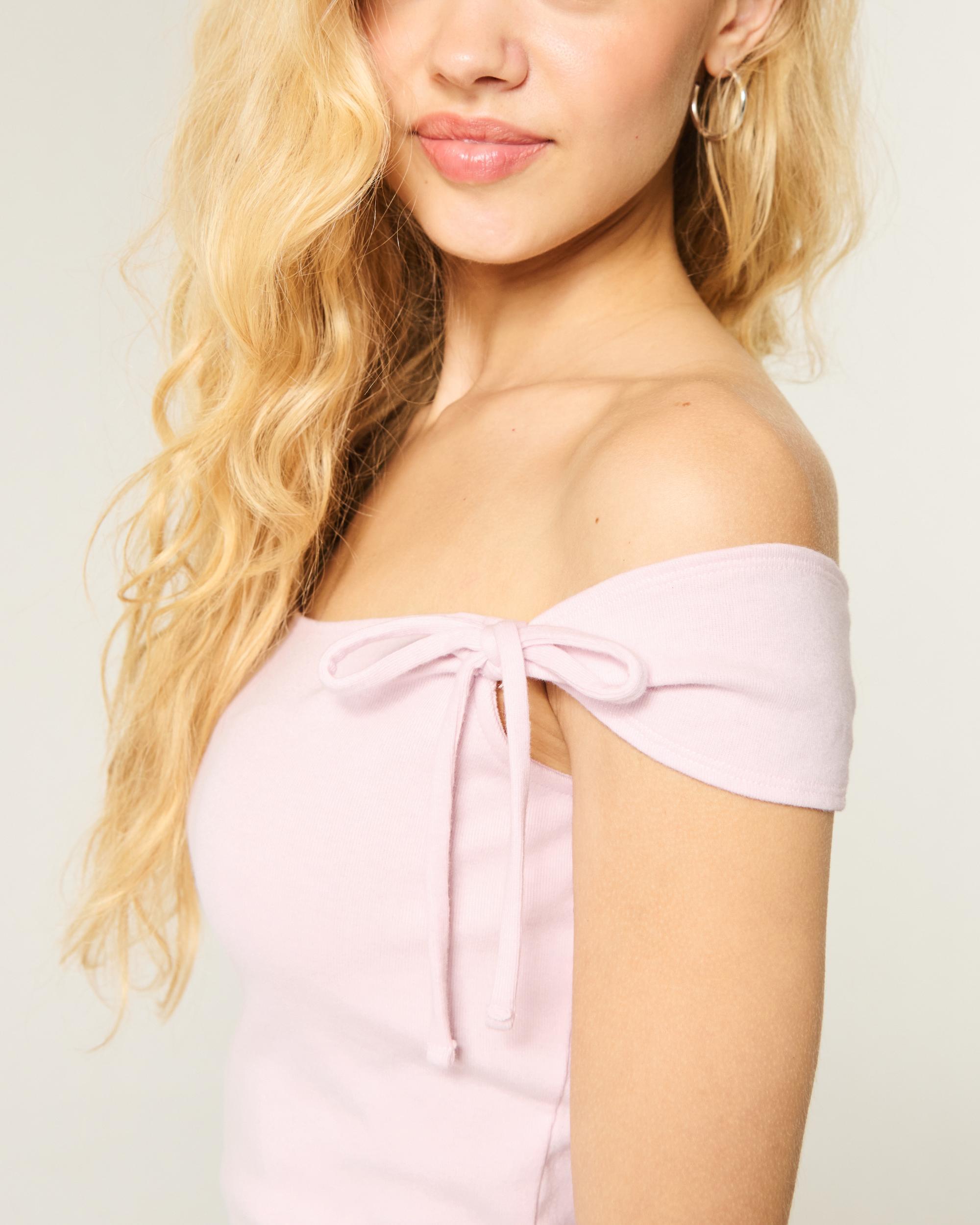 Off-the-Shoulder Tie Sleeve Top Product Image