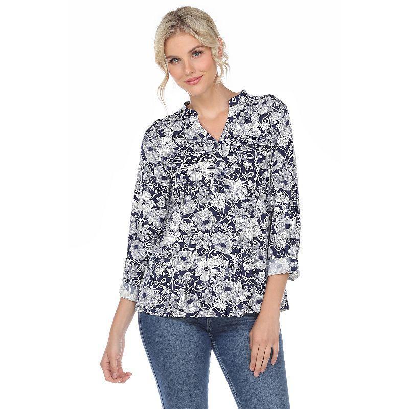 Womens Pleated Floral Print Blouse Product Image