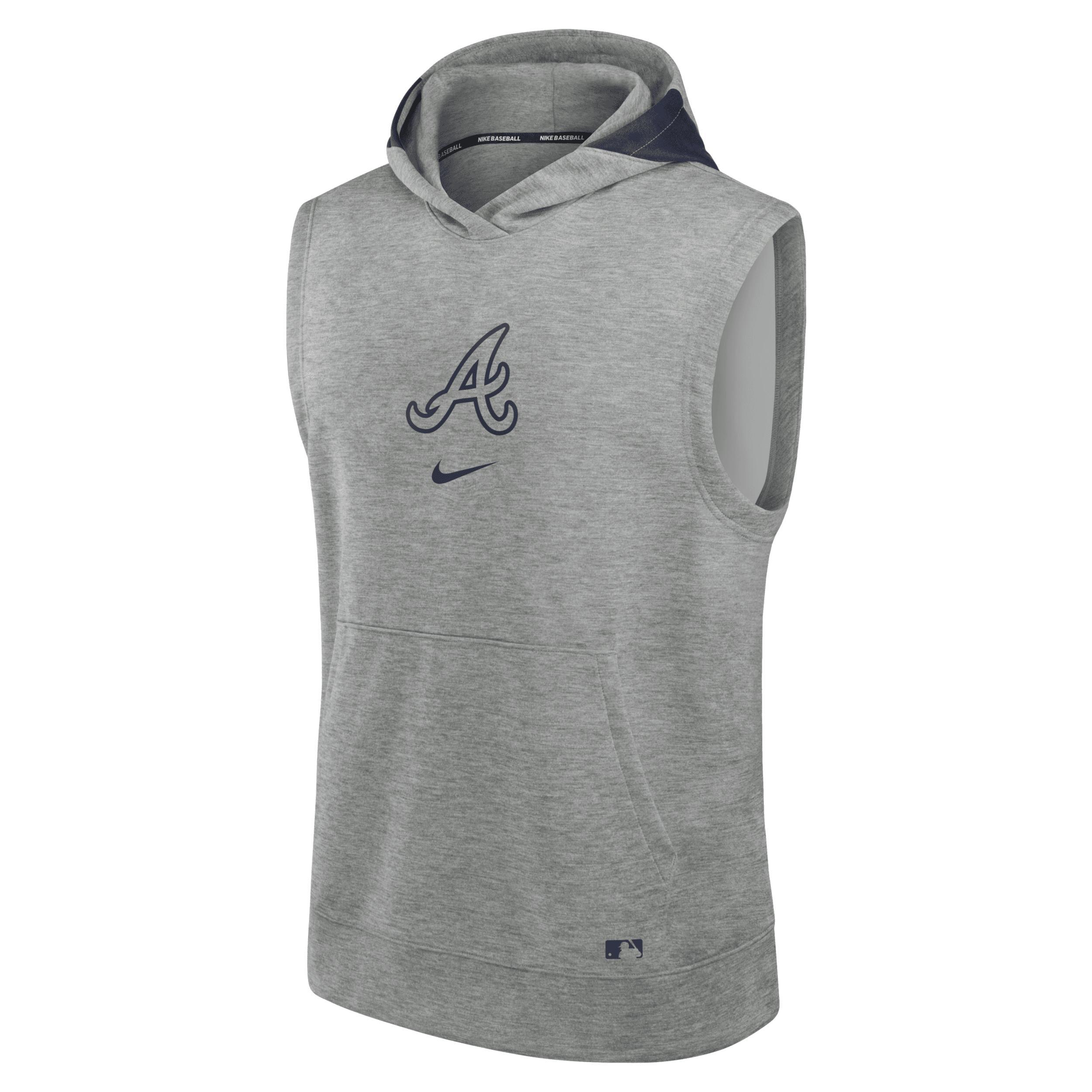 Nike Mens Heather Gray Cleveland Guardians Authentic Collection Early Work Performance Sleeveless Pullover Hoodie - Heather Gray Product Image