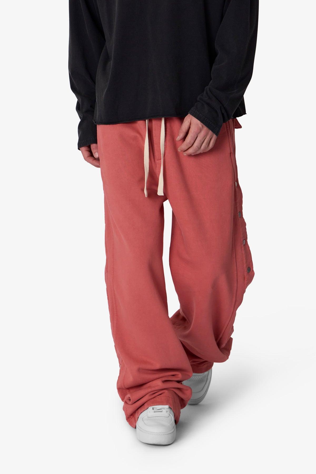 Side Snap Fleece Pants - Rust Product Image