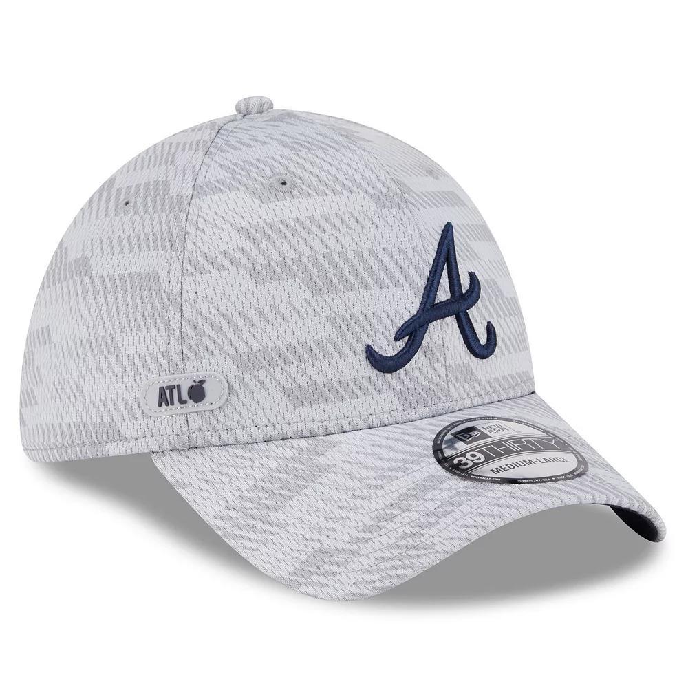 Men's New Era Gray Atlanta Braves 2025 MLB Clubhouse 39THIRTY Flex Hat, Size: Medium/Large, Grey Product Image