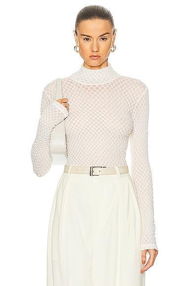 Stretch Mesh Lace Turtleneck Product Image