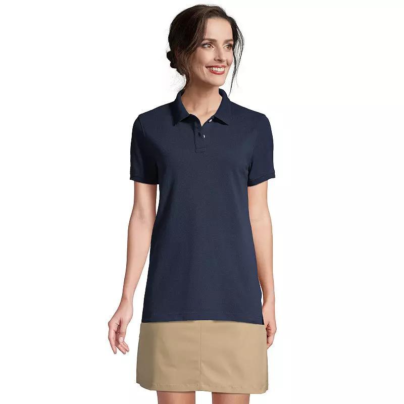 Women's Lands' End School Uniform Short Sleeve Mesh Polo Shirt, Size: Small, Red Product Image